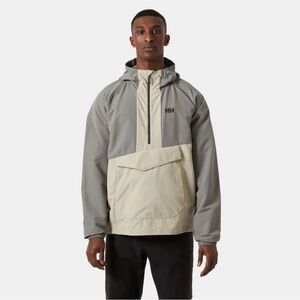 Helly Hansen Men Vista Hike Anorak Gray Size M Water Proof UPF 50 Hooded NWT